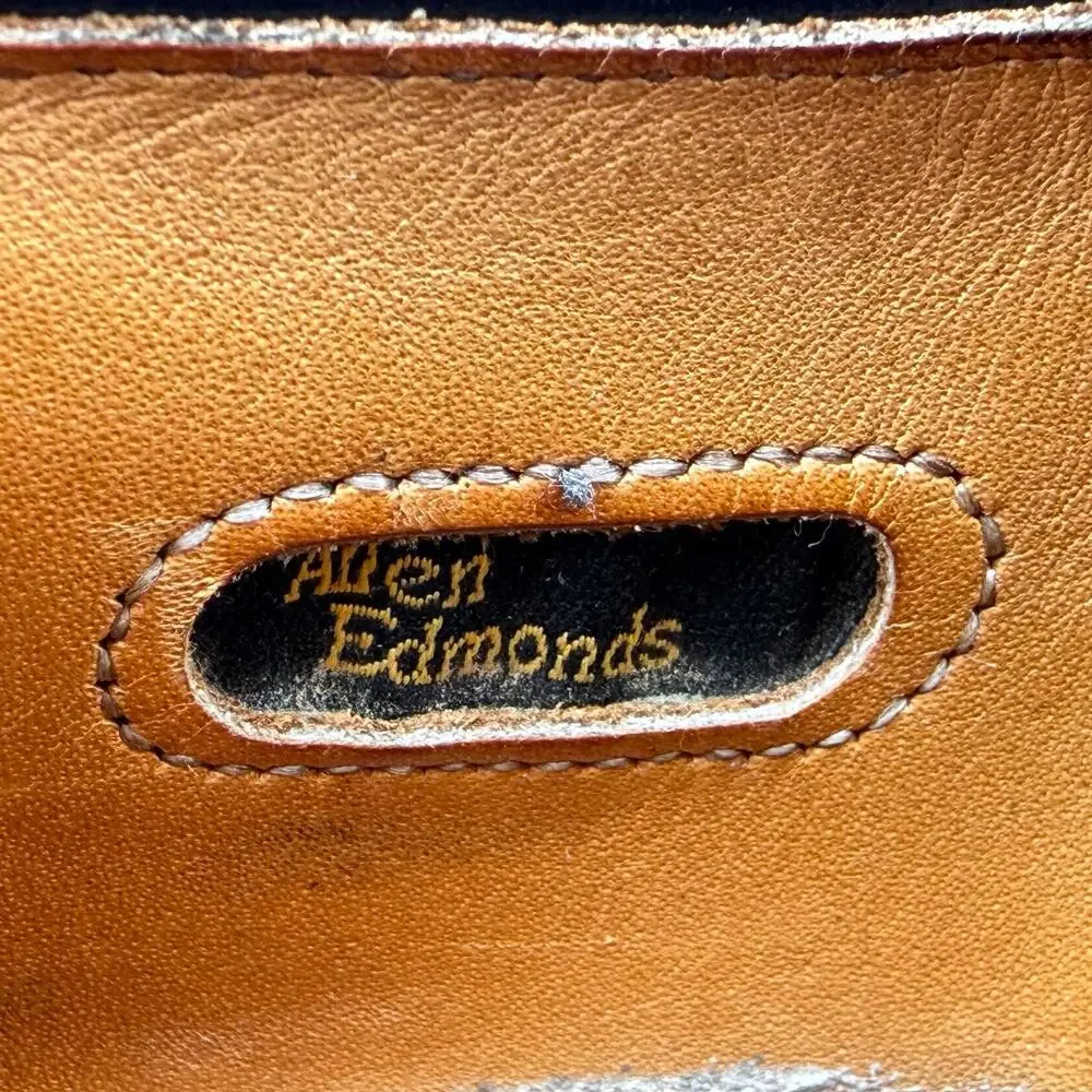 Vintage Allen Edmonds McAllister Black Leather Wingtip Oxford Dress Shoe Sz 9.5